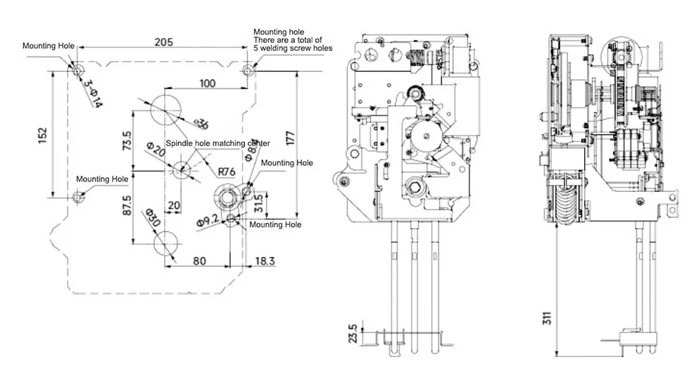 33kv Medium Voltage Circuit Breaker Operating Mechanism